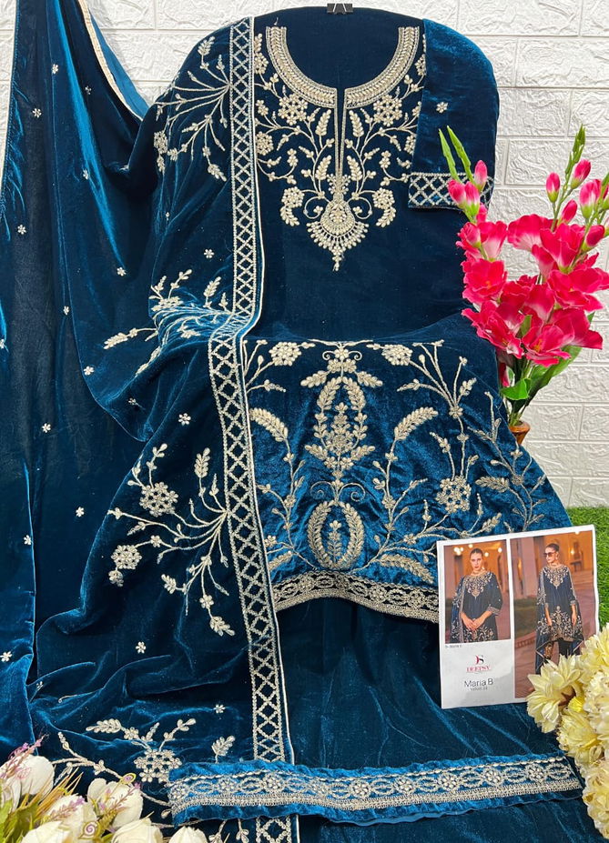 Mariab D 32219 By Deepsy Velvet Embroidered Pakistani Suits Wholesale Online